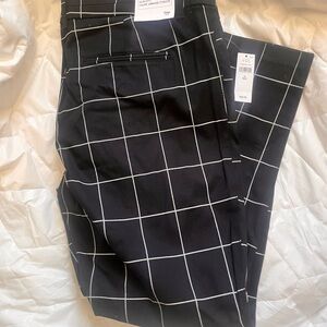 GAP Black and White Grid Pattern Pants